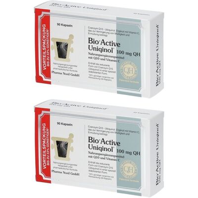 BIO Active Uniqinol 100 mg QH Pharma Nord Kapseln 2x 2x90 St BIO Active Uniqinol 100 mg QH Pharma Nord Kapseln 2x 2x90 St