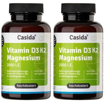 Casida Vitamin D3 K2 Magnesium 2000 I.e. Kapseln 2x 2x90 St Casida Vitamin D3 K2 Magnesium 2000 I.e. Kapseln 2x 2x90 St