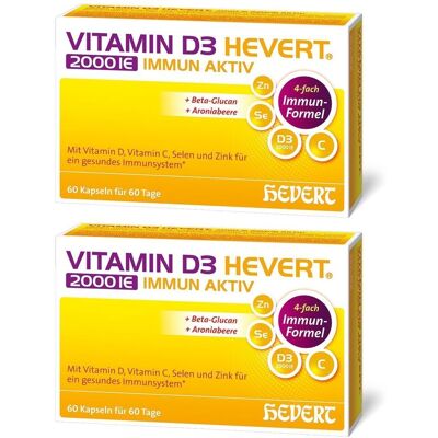 Vitamin D3 Hevert 2000 I.e. Immun Aktiv Kapseln 2x 2x60 St Vitamin D3 Hevert 2000 I.e. Immun Aktiv Kapseln 2x 2x60 St