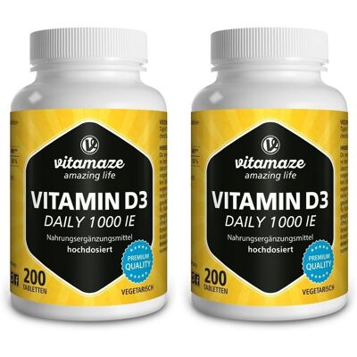 vitamaze Vitamin D3 1.000 I.e. daily vegetarisch Tabletten 2x 2x200 St vitamaze Vitamin D3 1.000 I.e. daily vegetarisch Tabletten 2x 2x200 St