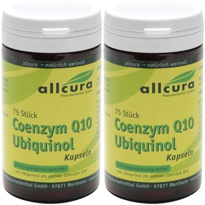 allcura Coenzym Q10 Ubiquinol 100 mg Kapseln 2x 2x75 St allcura Coenzym Q10 Ubiquinol 100 mg Kapseln 2x 2x75 St