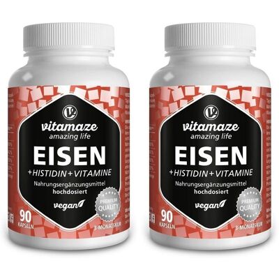 vitamaze Eisen 20 mg+Histidin+Vitamine C/B9/B12 Kapseln 2x 2x90 St vitamaze Eisen 20 mg+Histidin+Vitamine C/B9/B12 Kapseln 2x 2x90 St