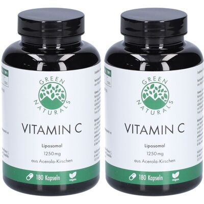 Green Naturals Vit.C 1250 mg liposomal vegan Kaps. 2x 2x180 St Kapseln Green Naturals Vit.C 1250 mg liposomal vegan Kaps. 2x 2x180 St Kapseln