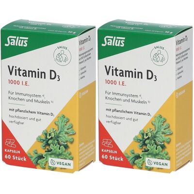Vitamin D3 1000 I.e. vegan Kapseln Salus 2x 2x60 St Vitamin D3 1000 I.e. vegan Kapseln Salus 2x 2x60 St