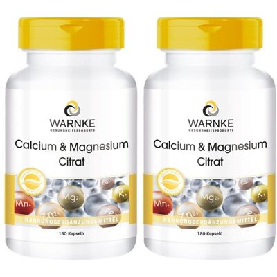 WARNKE Calcium & Magnesium Citrat Kapseln 2x 2x180 St WARNKE Calcium & Magnesium Citrat Kapseln 2x 2x180 St