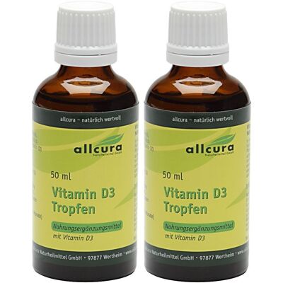 allcura Vitamin D3 Tropfen 2x 2x50 ml allcura Vitamin D3 Tropfen 2x 2x50 ml