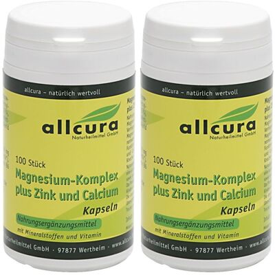 allcura Magnesium Komplex m.Zink+Calcium Kapseln 2x 2x100 St allcura Magnesium Komplex m.Zink+Calcium Kapseln 2x 2x100 St