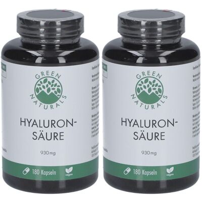 Green Naturals Hyaluronsäure 930 mg vegan Kapseln 2x 2x180 St Green Naturals Hyaluronsäure 930 mg vegan Kapseln 2x 2x180 St
