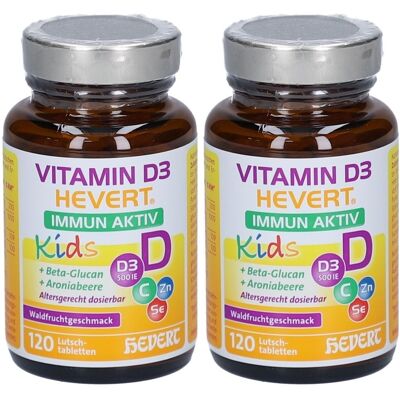 Vitamin D3 Hevert Immun Aktiv Kids Lutschtabletten 2x 2x120 St Vitamin D3 Hevert Immun Aktiv Kids Lutschtabletten 2x 2x120 St