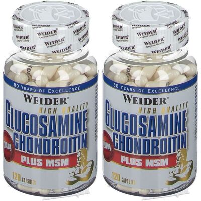 Weider Glucosamine Chondroitin + MSM x2 2x120 St Kapseln Weider Glucosamine Chondroitin + MSM x2 2x120 St Kapseln