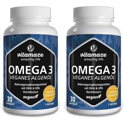 vitamaze Omega 3 Vegan Algenoel x2 2x30 St Kapseln vitamaze Omega 3 Vegan Algenoel x2 2x30 St Kapseln