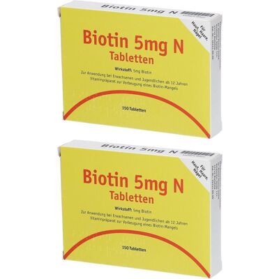 ALLPHARM Biotin 5 mg N Tabletten 2x 2x150 St ALLPHARM Biotin 5 mg N Tabletten 2x 2x150 St