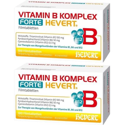 HEVERT Vitamin B Komplex Forte HE x2 2x200 St Tabletten HEVERT Vitamin B Komplex Forte HE x2 2x200 St Tabletten