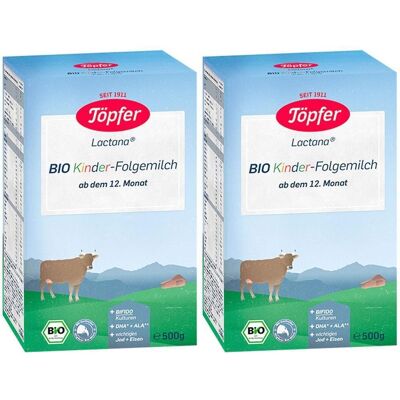 Töpfer Lactana Kinder Bio Folgemilch Pulver 2x 2x500 g Töpfer Lactana Kinder Bio Folgemilch Pulver 2x 2x500 g