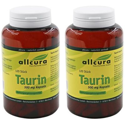 allcura Taurin 500 mg Kapseln 2x 2x120 St allcura Taurin 500 mg Kapseln 2x 2x120 St