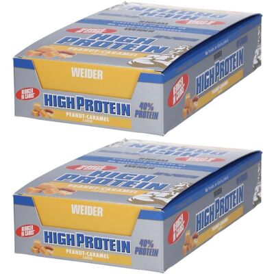 Weider 40 % High Protein Low Carb, Erdnuss-Karamell, Riegel 2x 2x24x50 g Weider 40 % High Protein Low Carb, Erdnuss-Karamell, Riegel 2x 2x24x50 g