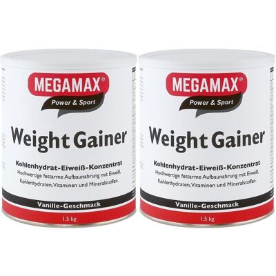 Weight Gainer Megamax Vanille Pulver 2x 2x1500 g Weight Gainer Megamax Vanille Pulver 2x 2x1500 g