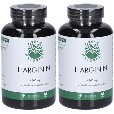 Green Naturals L-Arginin Base 4500 mg vegan Kaps. 2x 2x180 St Kapseln Green Naturals L-Arginin Base 4500 mg vegan Kaps. 2x 2x180 St Kapseln