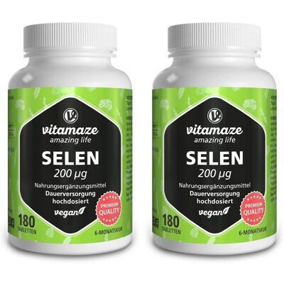 vitamaze Selen 200 µg hochdosiert vegan Tabletten 2x 2x180 St vitamaze Selen 200 µg hochdosiert vegan Tabletten 2x 2x180 St
