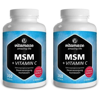 vitamaze MSM HOCHDOSIERT+Vitamin C Kapseln 2x 2x360 St vitamaze MSM HOCHDOSIERT+Vitamin C Kapseln 2x 2x360 St