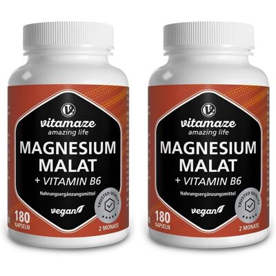 vitamaze Magnesium-Malat 1800 mg+Vitamin B6 Kapseln 2x 2x180 St vitamaze Magnesium-Malat 1800 mg+Vitamin B6 Kapseln 2x 2x180 St