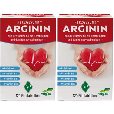 PDM to be maintained Arginin HERZGESUND+Vit.B1+B6+B12+Folsäure Filmtab. 2x 2x120 St Filmtabletten PDM to be maintained Arginin HERZGESUND+Vit.B1+B6+B12+Folsäure Filmtab. 2x 2x120 St Filmtabletten