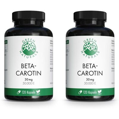 Green Naturals Beta-Carotin 30mg 50.000 I.e. vegan 2x 2x120 St Kapseln Green Naturals Beta-Carotin 30mg 50.000 I.e. vegan 2x 2x120 St Kapseln