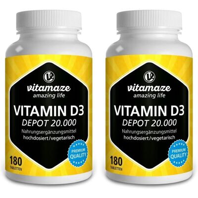 vitamaze Vitamin D3 20.000 I.e. Depot hochdosiert Tabletten 2x 2x180 St vitamaze Vitamin D3 20.000 I.e. Depot hochdosiert Tabletten 2x 2x180 St