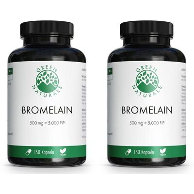 Green Naturals Bromelain 500 mg vegan mit 5000 FIP 2x 2x150 St Kapseln Green Naturals Bromelain 500 mg vegan mit 5000 FIP 2x 2x150 St Kapseln