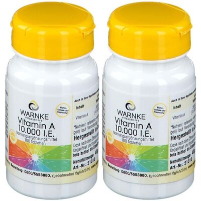 WARNKE Vitamin A 10.000 I.e. Tabletten 2x 2x100 St WARNKE Vitamin A 10.000 I.e. Tabletten 2x 2x100 St