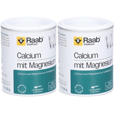 Raab Vitalfood Calcium mit Magnesium Pulver 2x 2x150 g Raab Vitalfood Calcium mit Magnesium Pulver 2x 2x150 g
