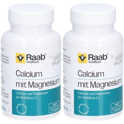 Raab Vitalfood Calcium mit Magnesium Kapseln 2x 2x75 St Raab Vitalfood Calcium mit Magnesium Kapseln 2x 2x75 St