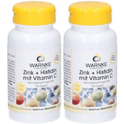 WARNKE Zink+Histidin mit Vitamin C Kapseln 2x 2x100 St WARNKE Zink+Histidin mit Vitamin C Kapseln 2x 2x100 St