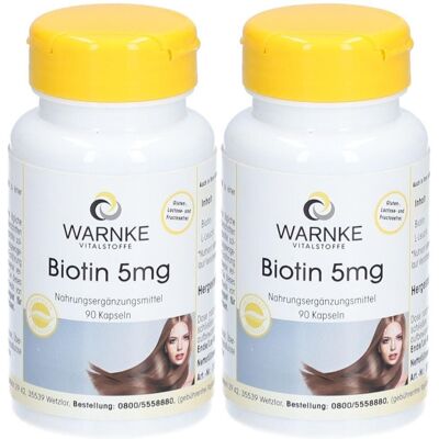 WARNKE Biotin 5 mg Kapseln 2x 2x90 St WARNKE Biotin 5 mg Kapseln 2x 2x90 St