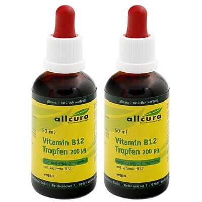allcura Vitamin B12 Tropfen 200 µg 2x 2x50 ml allcura Vitamin B12 Tropfen 200 µg 2x 2x50 ml