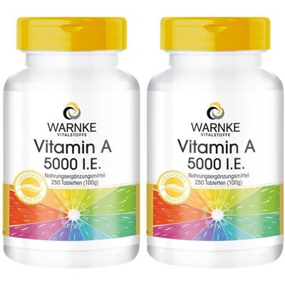 WARNKE Vitamin A 5.000 I.e. Tabletten 2x 2x250 St WARNKE Vitamin A 5.000 I.e. Tabletten 2x 2x250 St