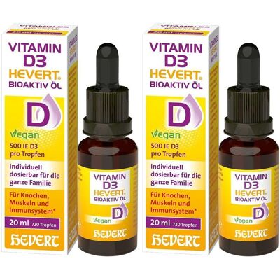 Vitamin D3 Hevert Bioaktiv Öl 2x 2x20 ml Vitamin D3 Hevert Bioaktiv Öl 2x 2x20 ml