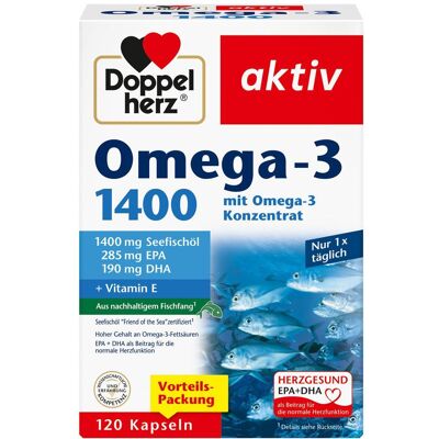 Doppelherz Omega-3 1.400 Kapseln - Nahrungsergänzung Doppelherz Omega-3 1.400 Kapseln - Nahrungsergänzung