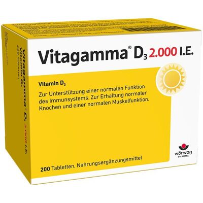 Vitagamma D3 2.000 I.e. Vitamin NEM Tabletten 200 St Vitagamma D3 2.000 I.e. Vitamin NEM Tabletten 200 St