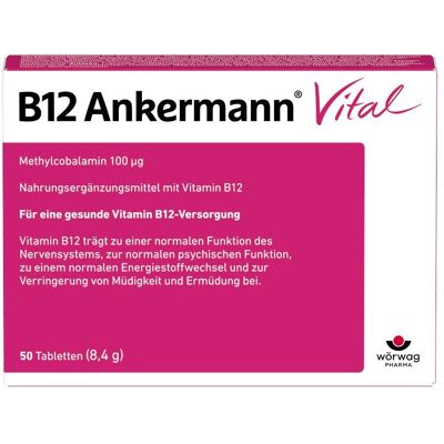 Wörwag Pharma - B12 Ankermann Vital - 50 Tabletten - Supplement Wörwag Pharma - B12 Ankermann Vital - 50 Tabletten - Supplement