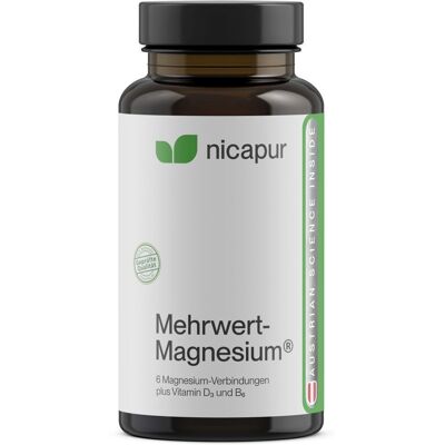 Nicapur Magnesium Kapseln 60 - Für Energie & Nervengesundheit Nicapur Magnesium Kapseln 60 - Für Energie & Nervengesundheit