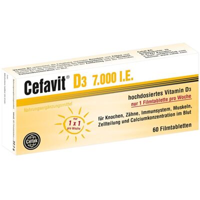 Cefavit D3 7.000 I.e. Filmtabletten 60 St Cefavit D3 7.000 I.e. Filmtabletten 60 St