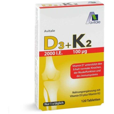 Avitale - D3+K2 2000 I.E.+100 μg Tabletten Avitale - D3+K2 2000 I.E.+100 μg Tabletten