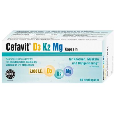 Cefavit D3 K2 Mg 7.000 I.e. Hartkapseln 60 St Cefavit D3 K2 Mg 7.000 I.e. Hartkapseln 60 St