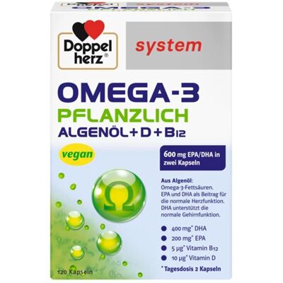 Doppelherz Omega-3 Pflanzliche Kapseln - Omega-3 Nahrungsergänzung Doppelherz Omega-3 Pflanzliche Kapseln - Omega-3 Nahrungsergänzung