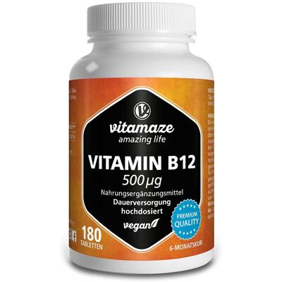 Vitamaze GmbH - Vitamin B12 500 μg - vegane Tabletten - 180 St Vitamaze GmbH - Vitamin B12 500 μg - vegane Tabletten - 180 St