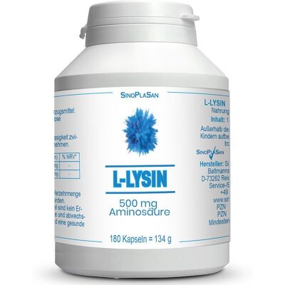 SinoPlaSan L-Lysin 500 mg Mono Kapseln - Nahrungsergänzung SinoPlaSan L-Lysin 500 mg Mono Kapseln - Nahrungsergänzung