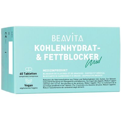 Beavita Kohlenhydrat- und Fettblocker Tabletten 60 St Beavita Kohlenhydrat- und Fettblocker Tabletten 60 St