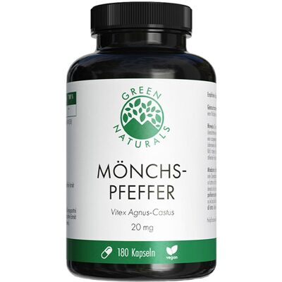 Green Naturals Mönchspfeffer 20mg hochdosiert Kps. 180 St Kapseln Green Naturals Mönchspfeffer 20mg hochdosiert Kps. 180 St Kapseln