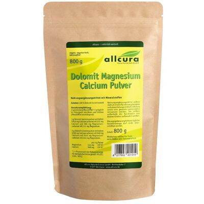 Allcura Dolomit Magnesium Calcium Pulver - Nahrungsergänzung Allcura Dolomit Magnesium Calcium Pulver - Nahrungsergänzung